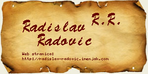 Radislav Radović vizit kartica